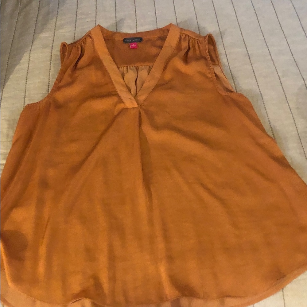 Vince Camuto Sleeveless Blouse in Rust Color